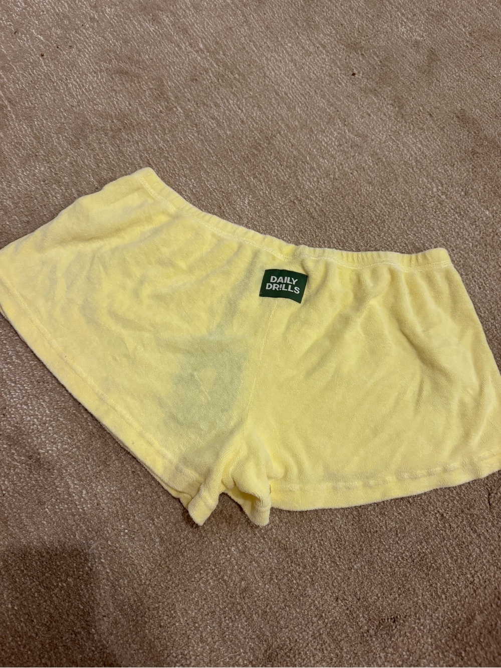 Daily Drills Yellow Terry Micro Shorts